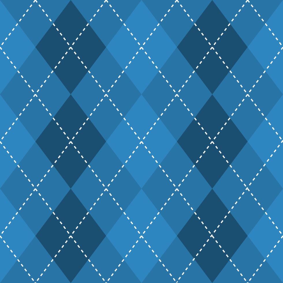 Argyle vector pattern. Argyle pattern. Navy blue argyle pattern. Seamless geometric pattern for clothing, wrapping paper, backdrop, background, gift card, sweater.
