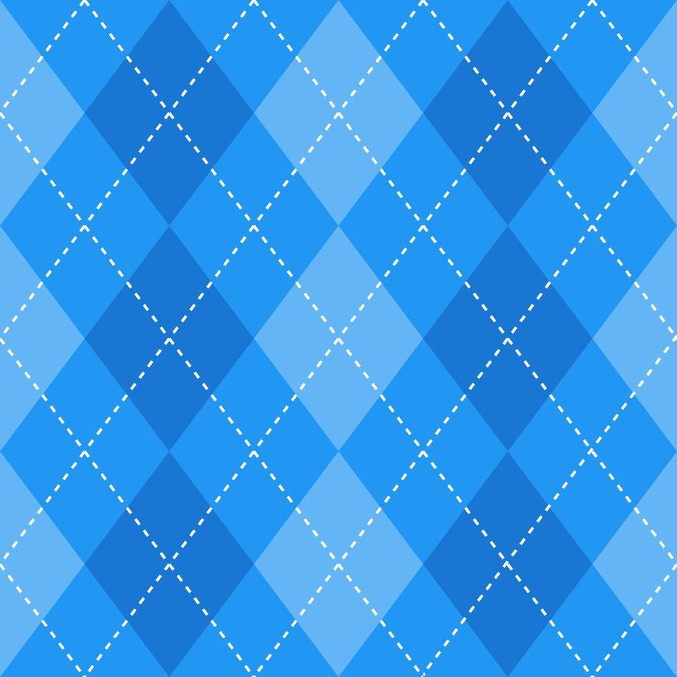 Argyle vector pattern. Argyle pattern. Blue argyle pattern. Seamless geometric pattern for clothing, wrapping paper, backdrop, background, gift card, sweater.