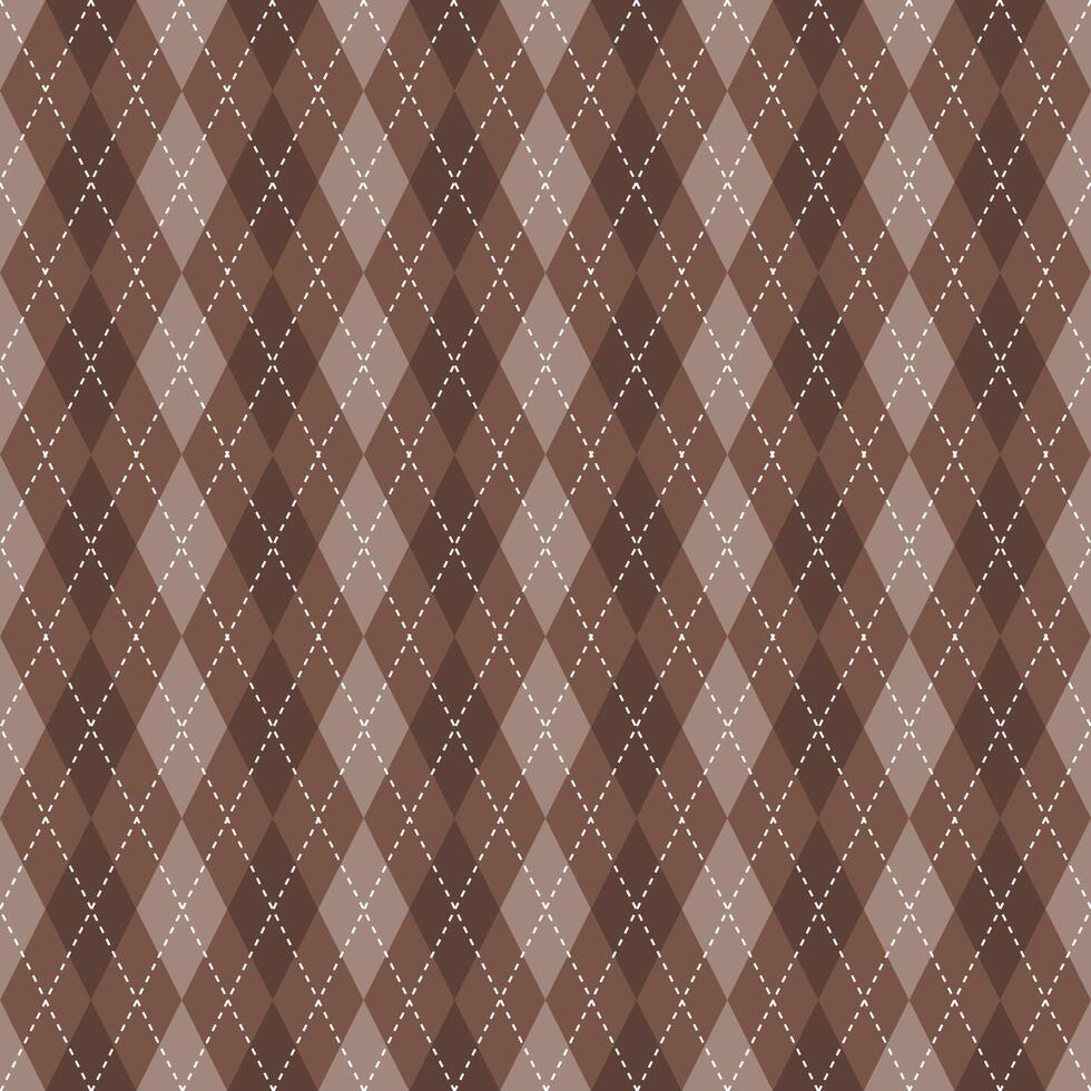 Argyle vector pattern. Argyle pattern. Brown argyle pattern. Seamless geometric pattern for clothing, wrapping paper, backdrop, background, gift card, sweater.