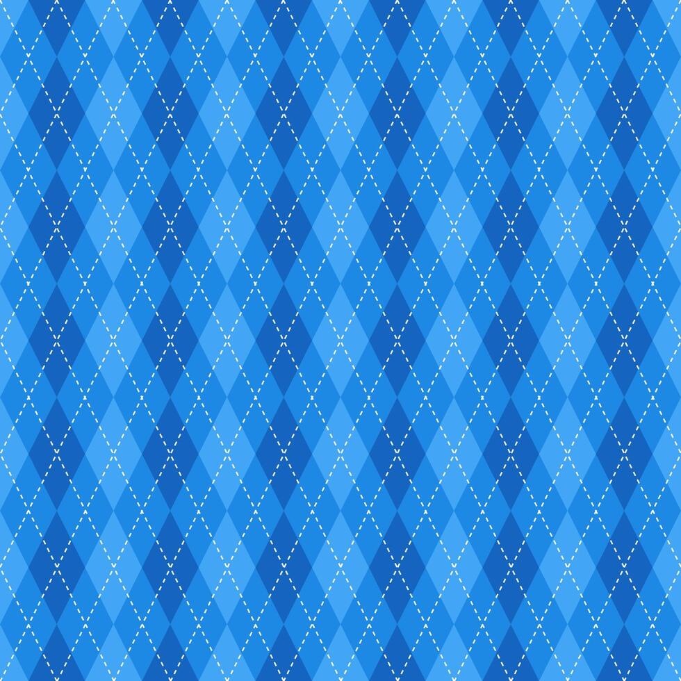 Argyle vector pattern. Argyle pattern. Blue argyle pattern. Seamless geometric pattern for clothing, wrapping paper, backdrop, background, gift card, sweater.