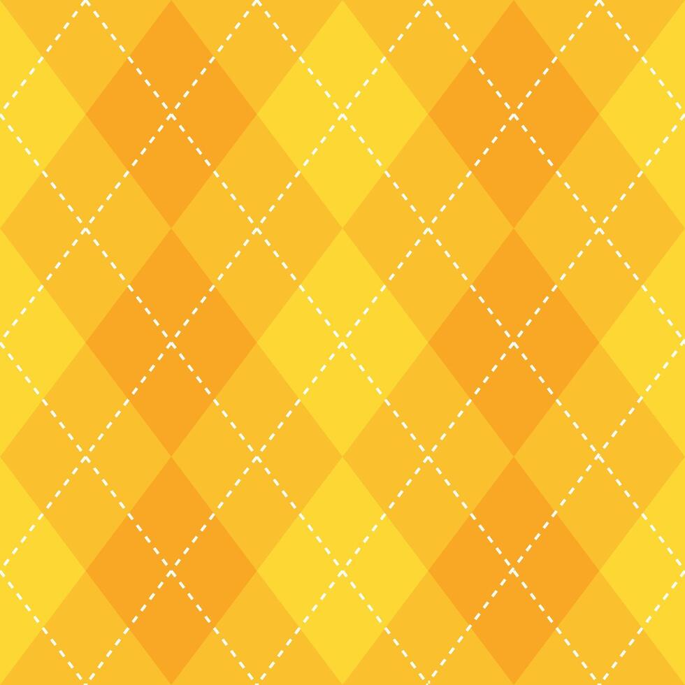 Argyle vector pattern. Argyle pattern. Yellow argyle pattern. Seamless geometric pattern for clothing, wrapping paper, backdrop, background, gift card, sweater.
