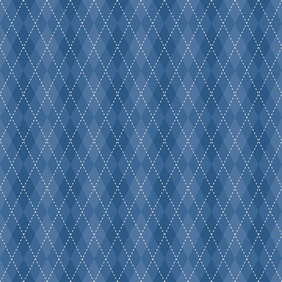 Argyle vector pattern. Argyle pattern. Navy blue argyle pattern. Seamless geometric pattern for clothing, wrapping paper, backdrop, background, gift card, sweater.