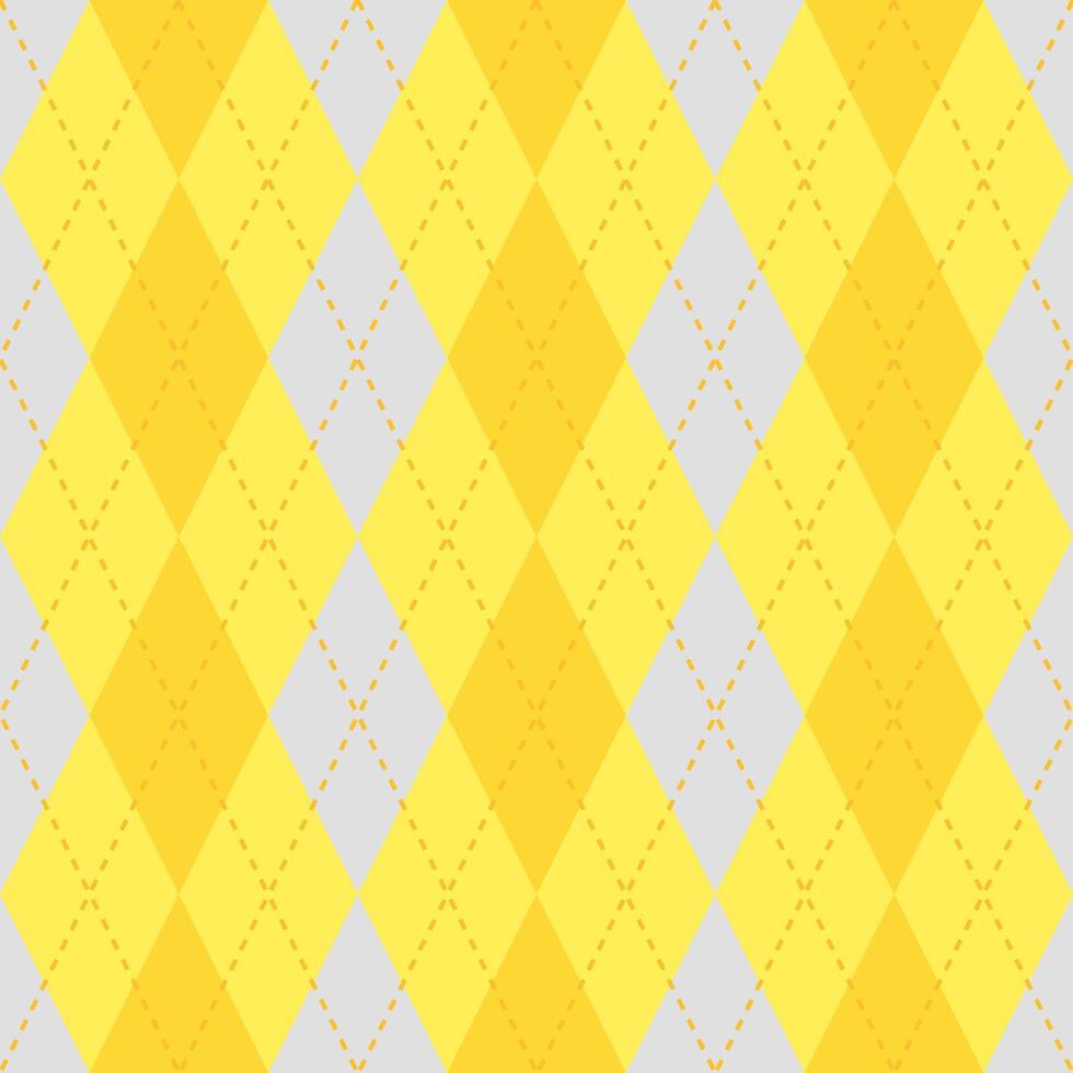 Argyle vector pattern. Argyle pattern. Yellow argyle pattern. Seamless geometric pattern for clothing, wrapping paper, backdrop, background, gift card, sweater.