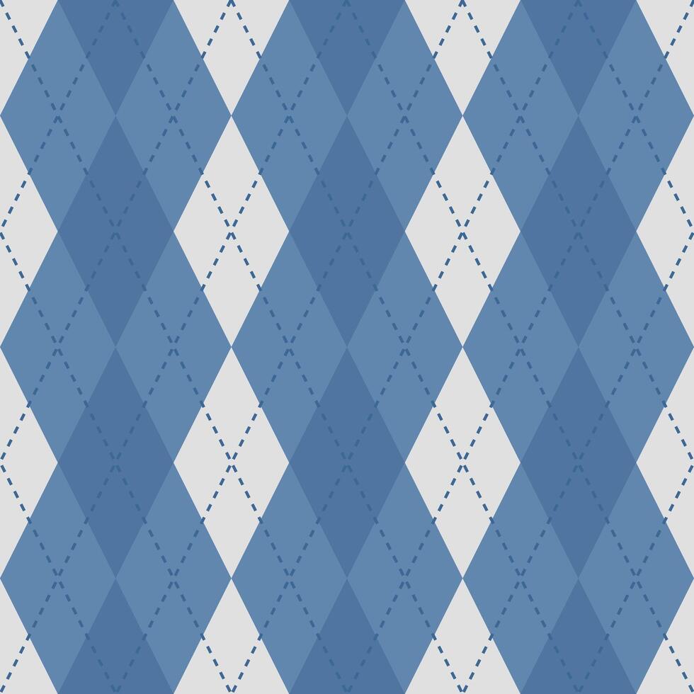 Argyle vector pattern. Argyle pattern. Navy blue argyle pattern. Seamless geometric pattern for clothing, wrapping paper, backdrop, background, gift card, sweater.