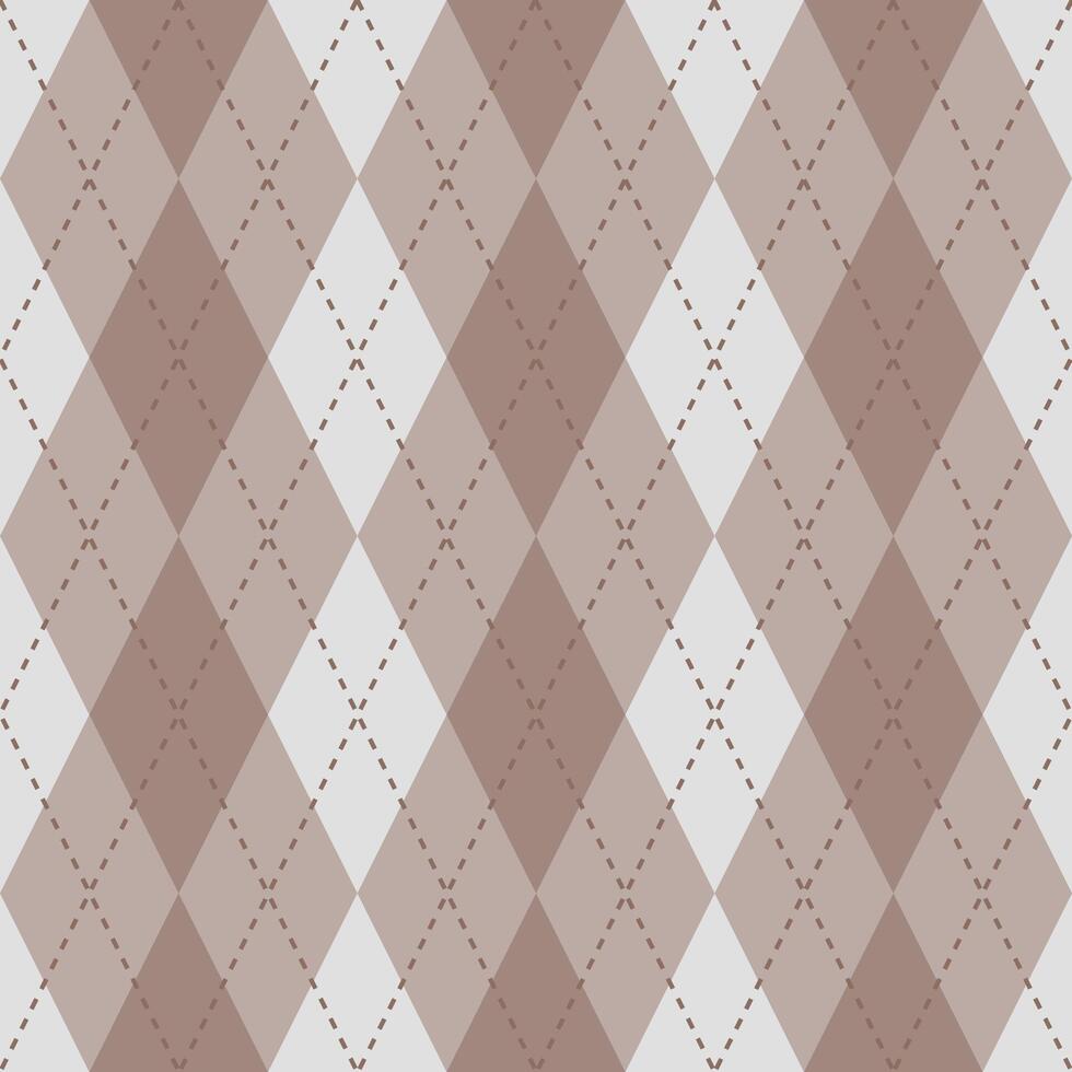 Argyle vector pattern. Argyle pattern. Brown argyle pattern. Seamless geometric pattern for clothing, wrapping paper, backdrop, background, gift card, sweater.