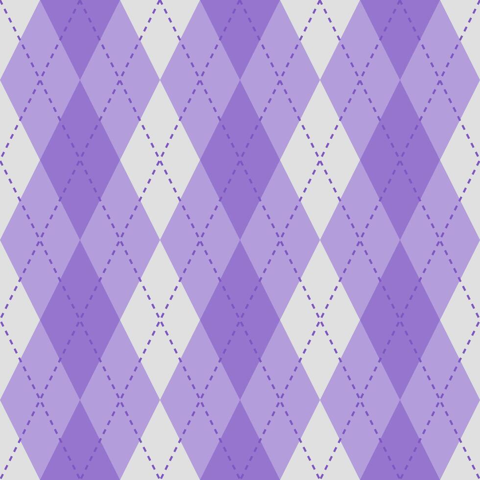 Argyle vector pattern. Argyle pattern. Purple argyle pattern. Seamless geometric pattern for clothing, wrapping paper, backdrop, background, gift card, sweater.