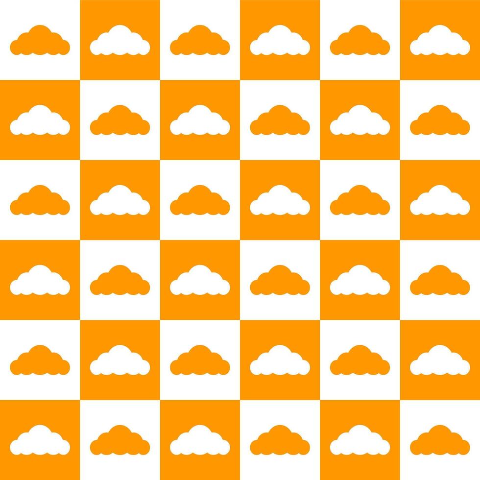 Orange cloud. cloud pattern. cloud pattern background. cloud background. Seamless pattern. for backdrop, decoration, Gift wrapping vector