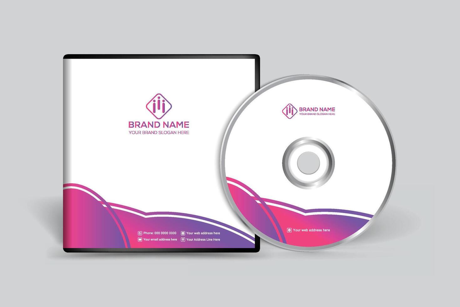 Gradient abstract CD cover template vector