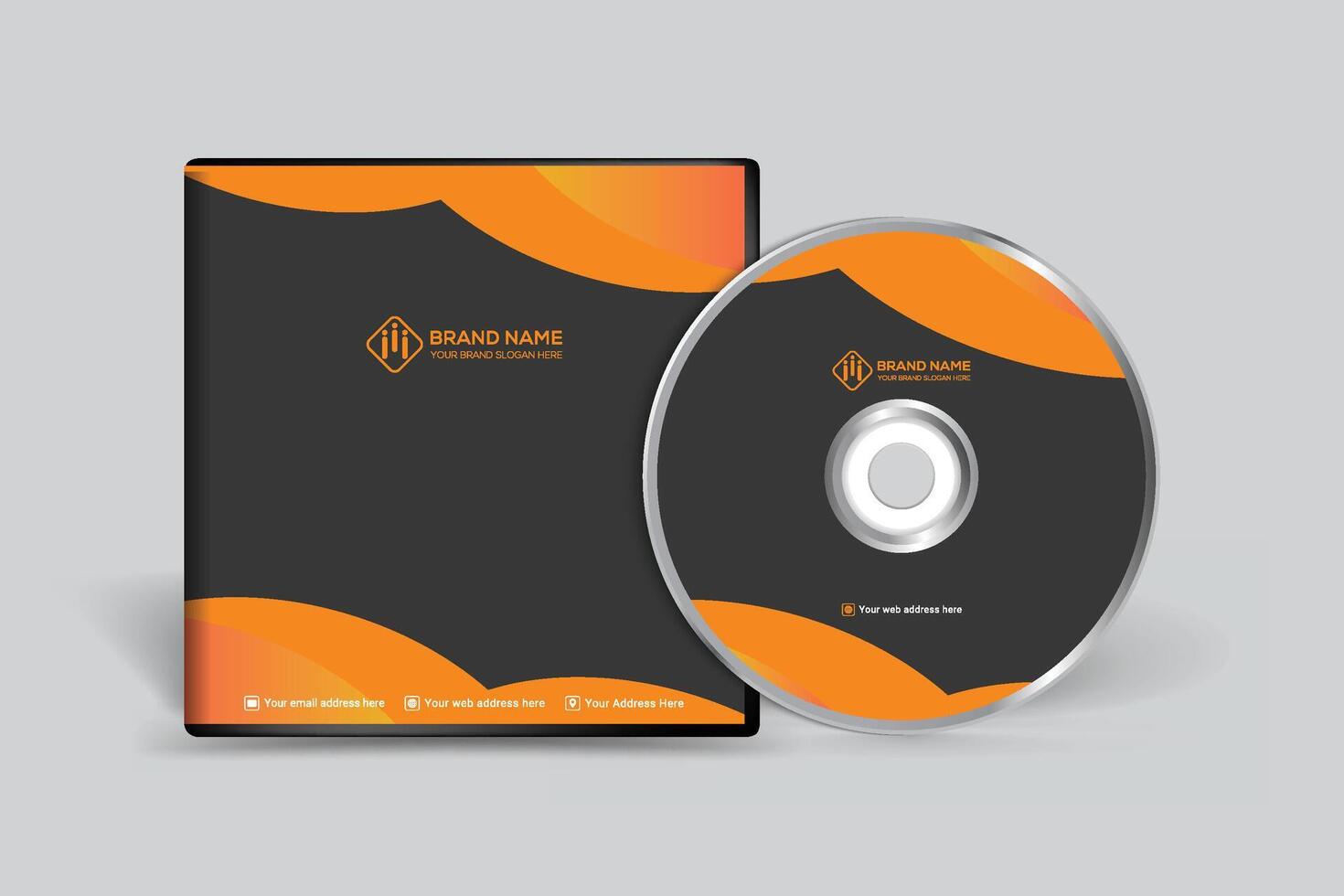Orange shape visit card design vector