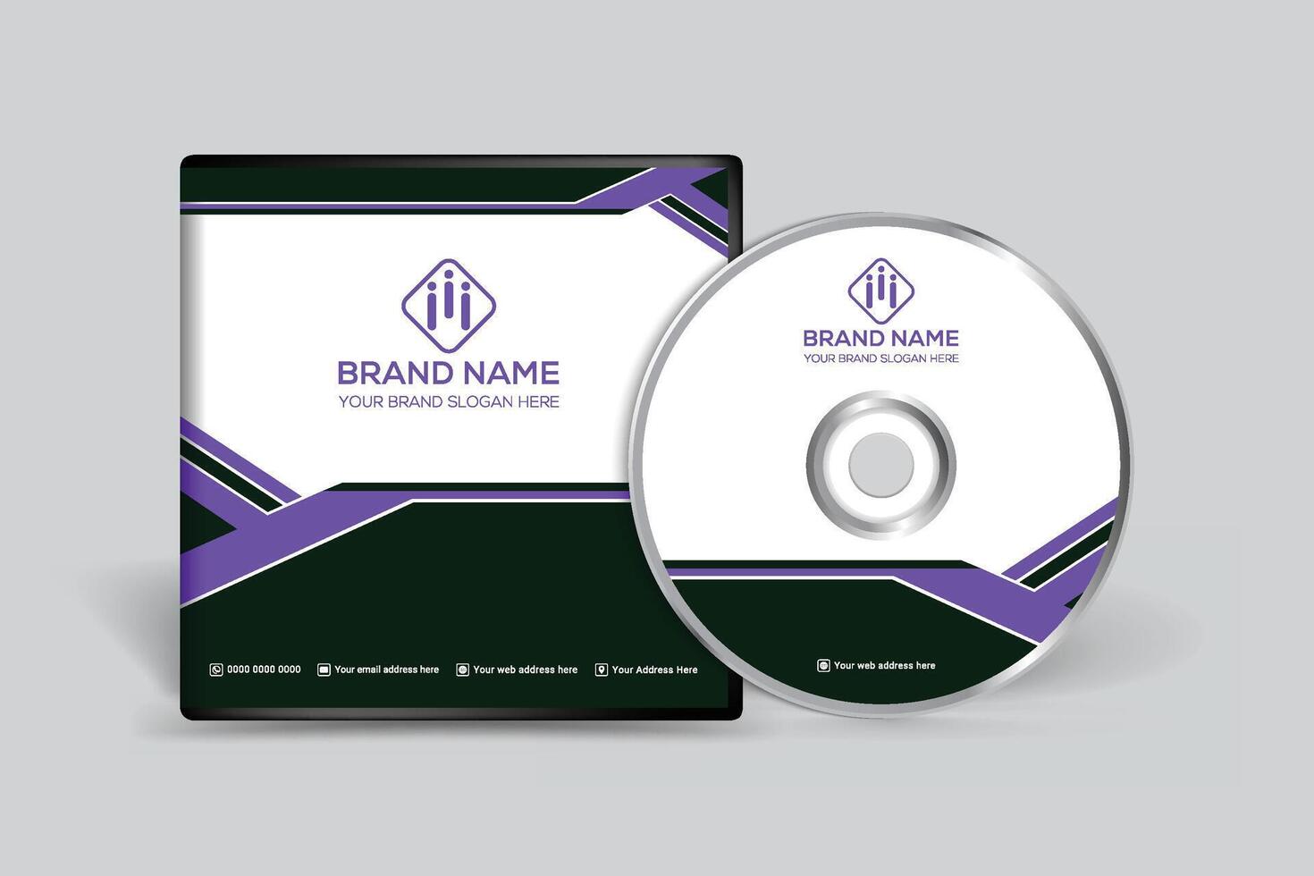 purple shape visit card design vector