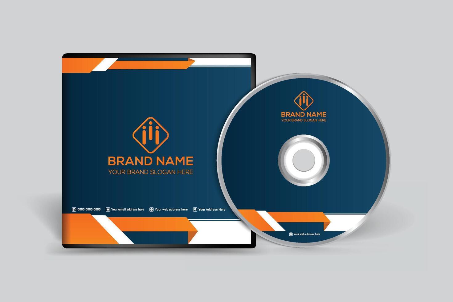 naranja elegante corporativo discos compactos cubrir diseño vector