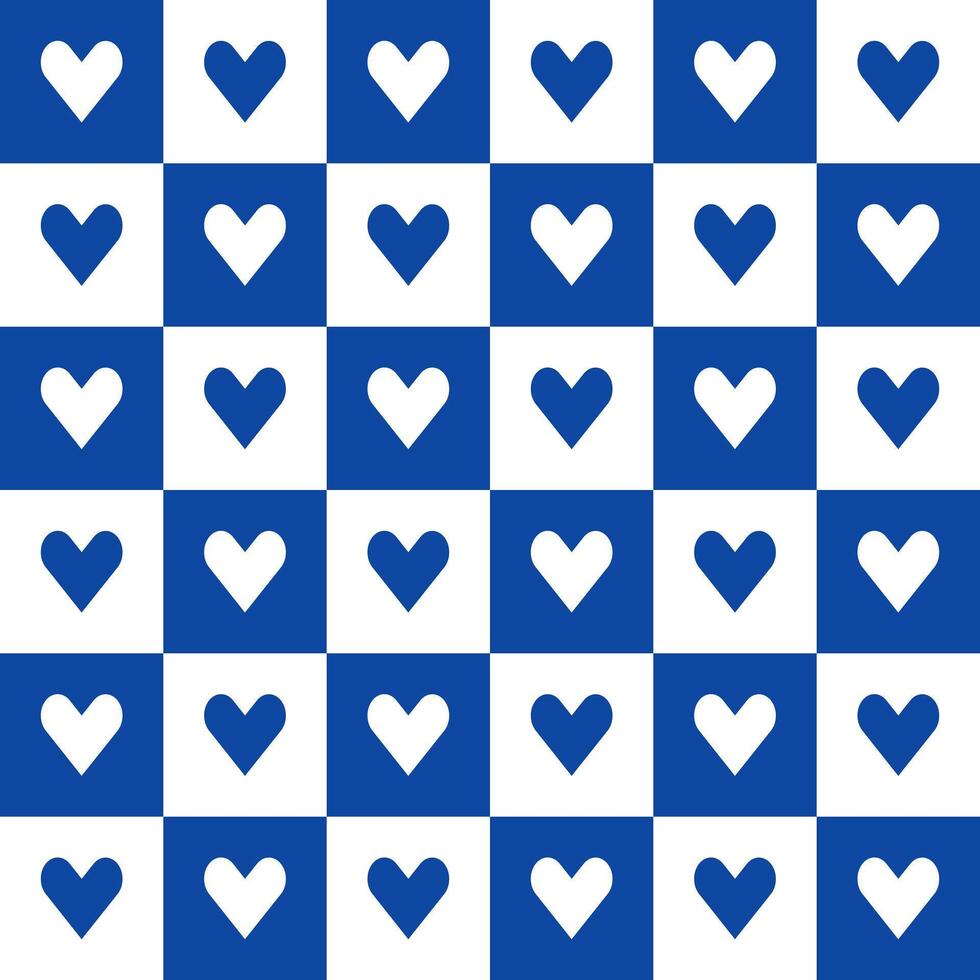 Navy blue heart pattern. Heart vector pattern. Heart pattern.  Seamless geometric pattern for clothing, wrapping paper, backdrop, background, gift card, decorating.