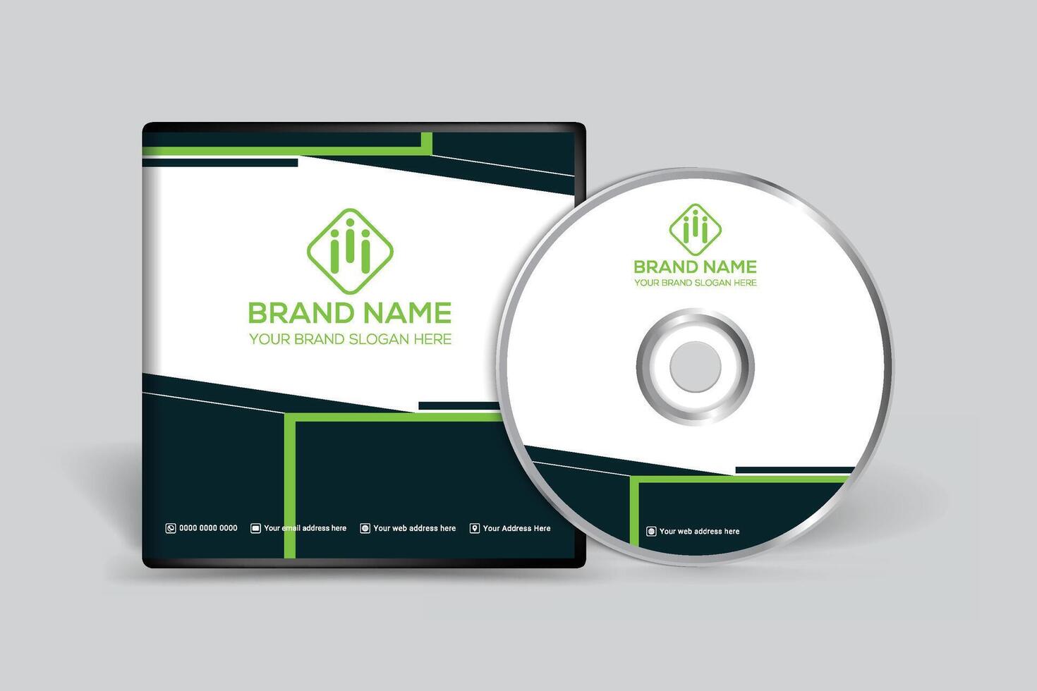 Corporate  green color CD cover design vector