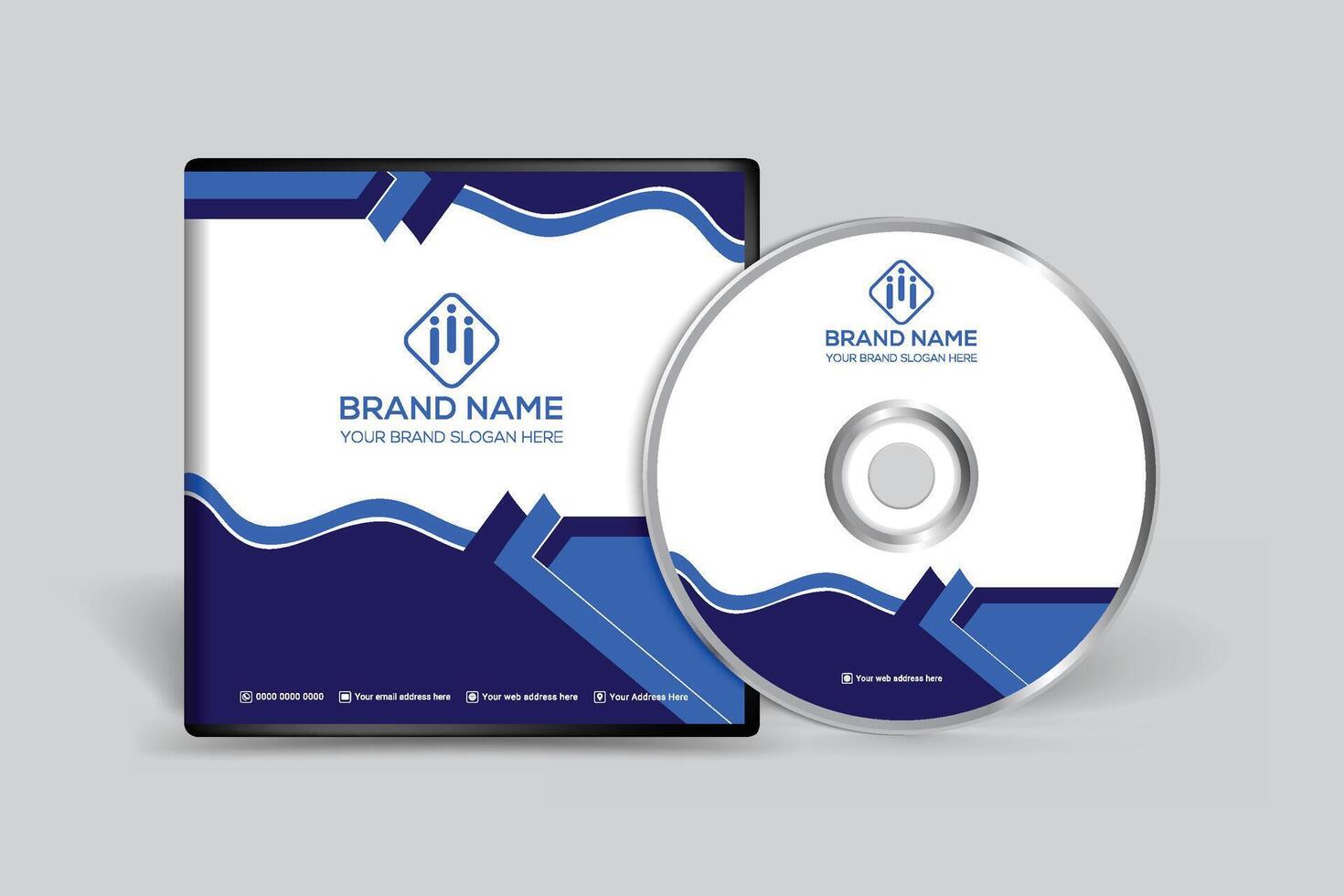 Company CD cover design and blue color vector