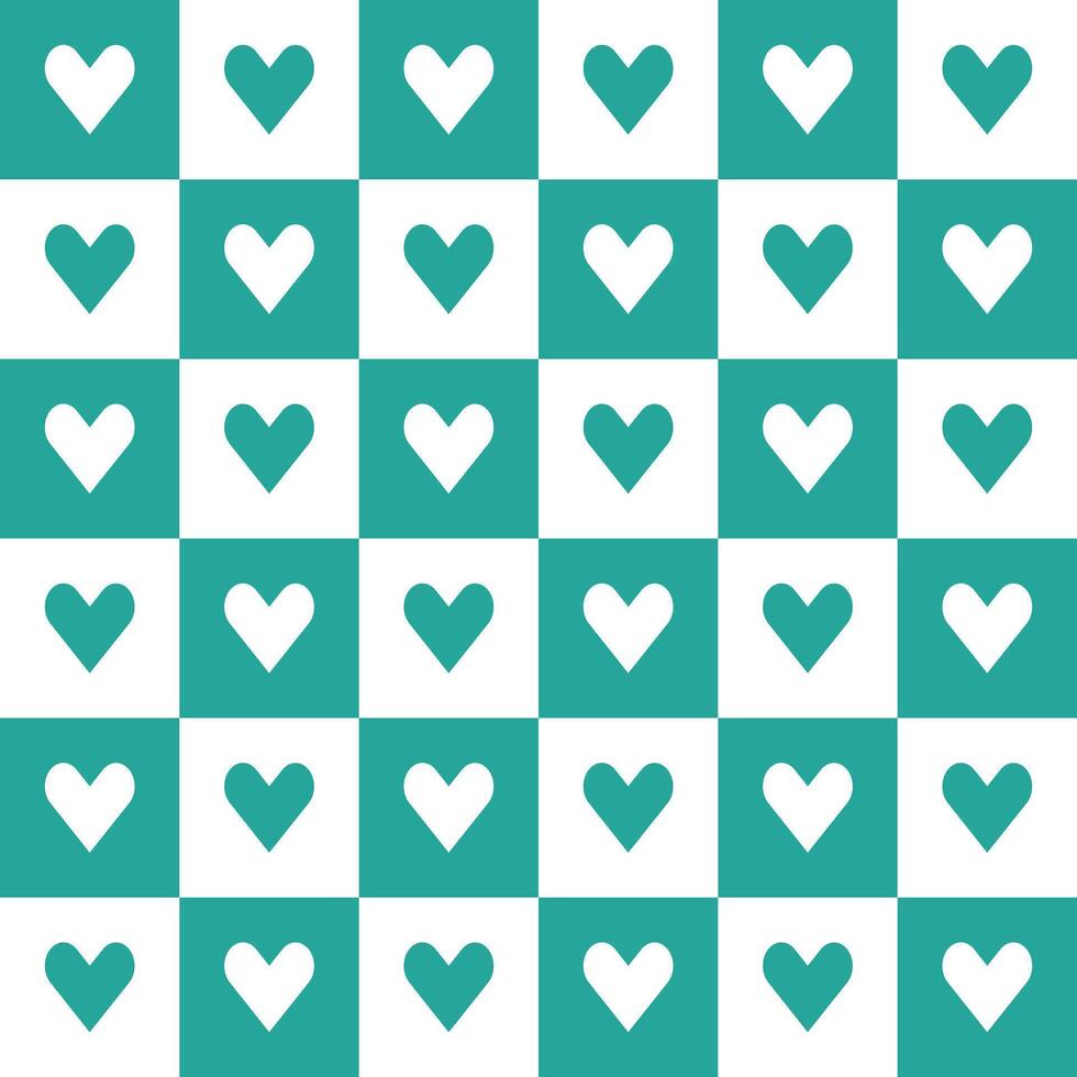 Green heart pattern. Heart vector pattern. Heart pattern.  Seamless geometric pattern for clothing, wrapping paper, backdrop, background, gift card, decorating.
