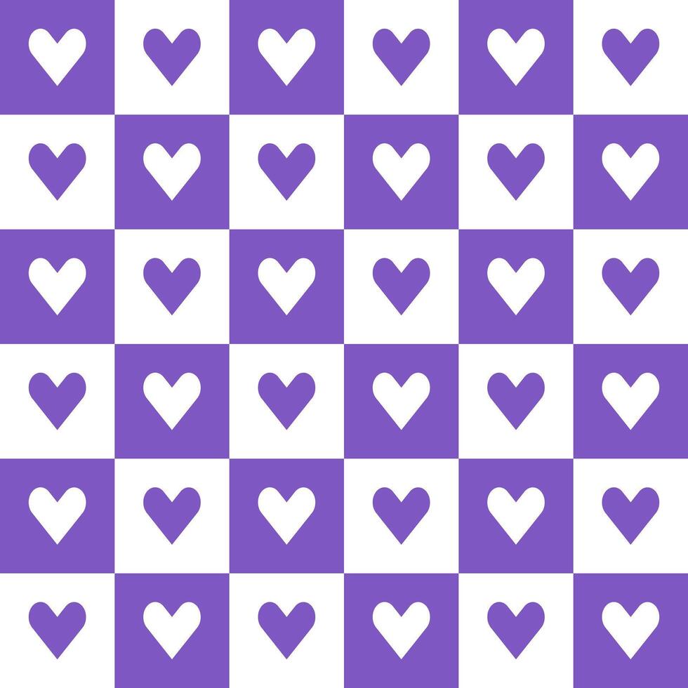 Purple heart pattern. Heart vector pattern. Heart pattern.  Seamless geometric pattern for clothing, wrapping paper, backdrop, background, gift card, decorating.