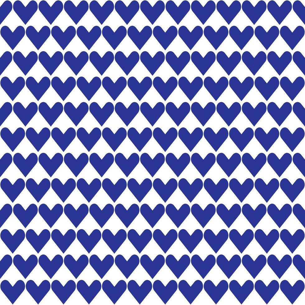 Navy blue heart pattern. Heart vector pattern. Heart pattern.  Seamless geometric pattern for clothing, wrapping paper, backdrop, background, gift card, decorating.