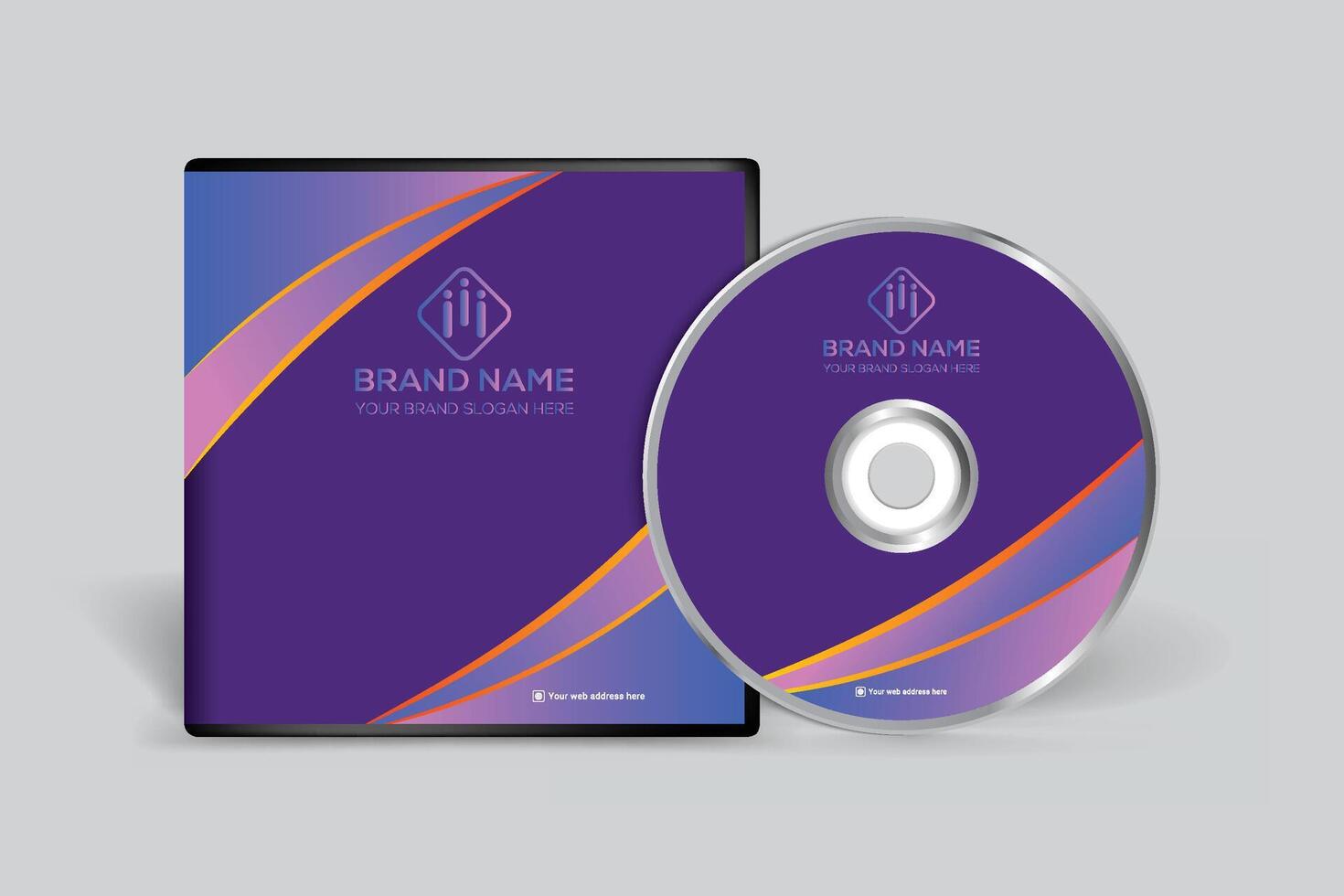 Gradient abstract CD cover template vector