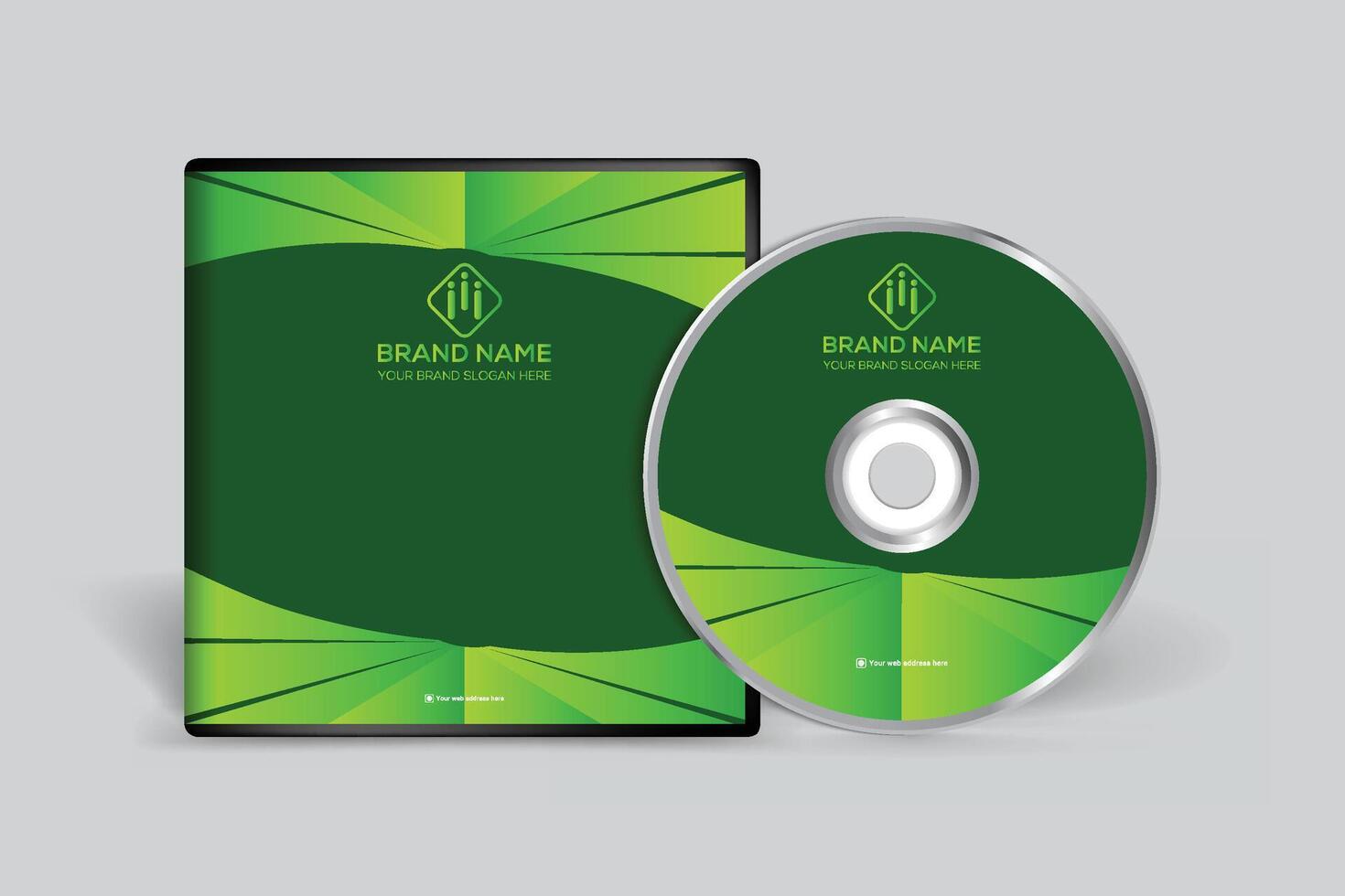 Corporate  green color CD cover design vector