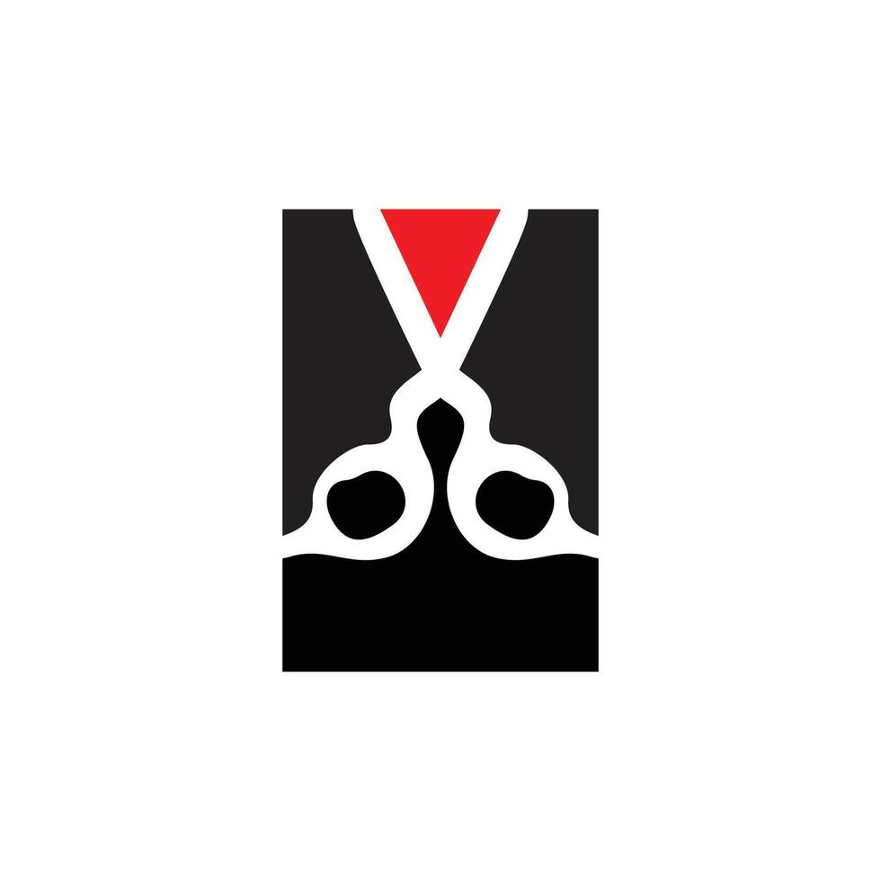 Scissors Logo, Cutting Tools Vector, Barbershop Razor Scissors Simple Design, Illustration Template Icon vector