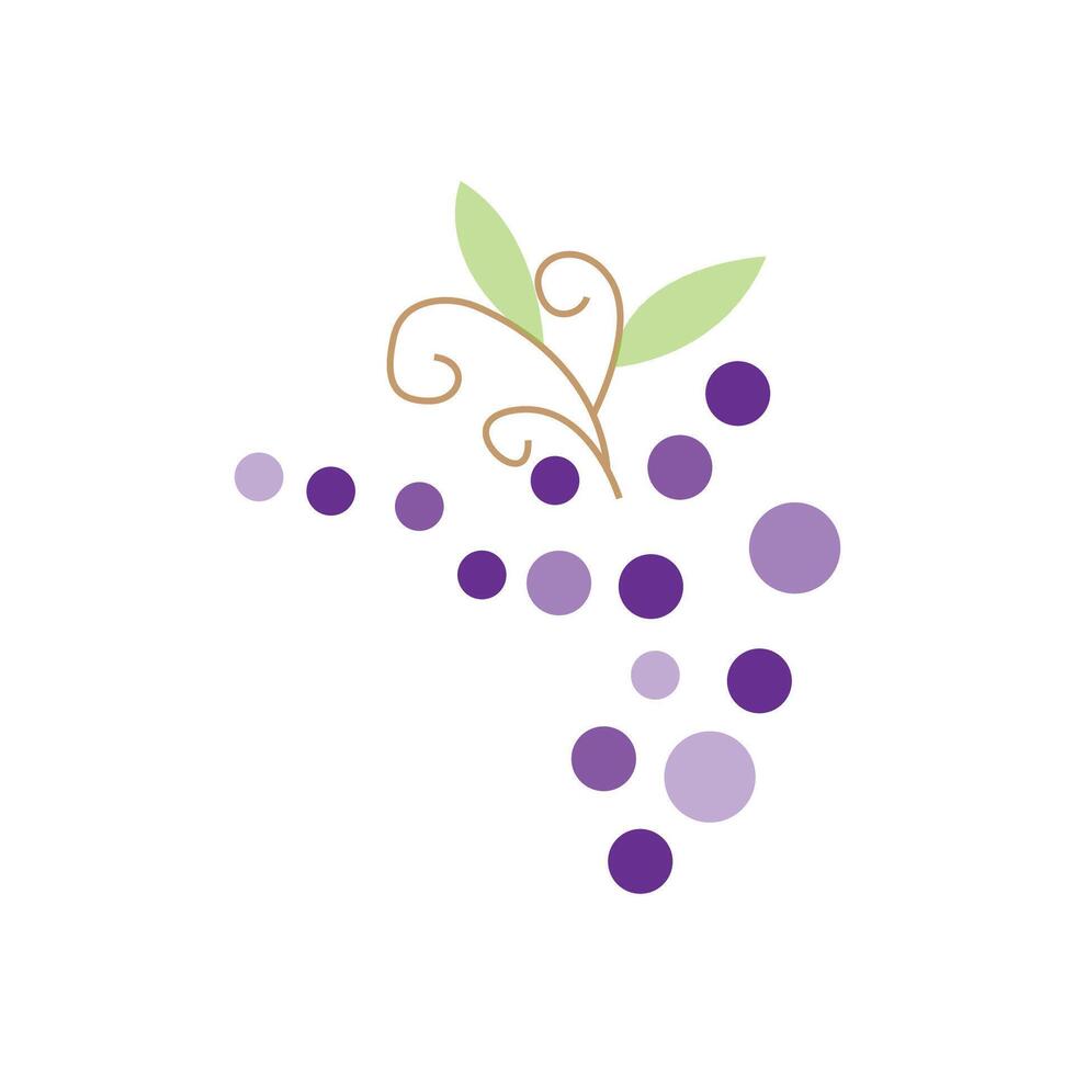 Grape Logo, Garden Vector, Fresh Purple Fruit, Wine Brand Design, Simple Illustration Template vector