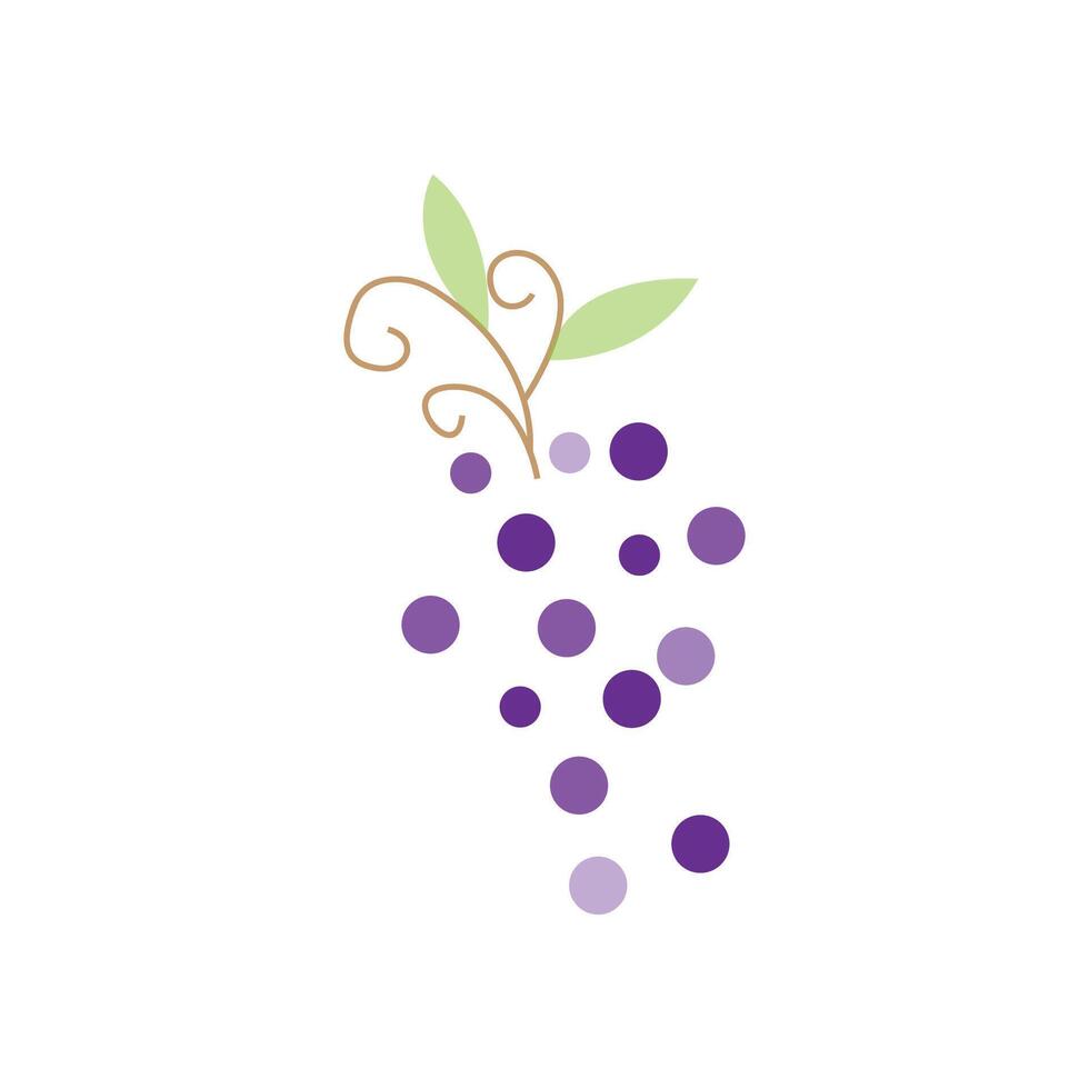 Grape Logo, Garden Vector, Fresh Purple Fruit, Wine Brand Design, Simple Illustration Template vector