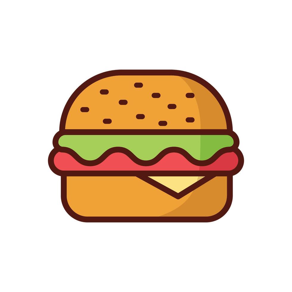 hamburguesa icono vector diseño modelo en blanco antecedentes