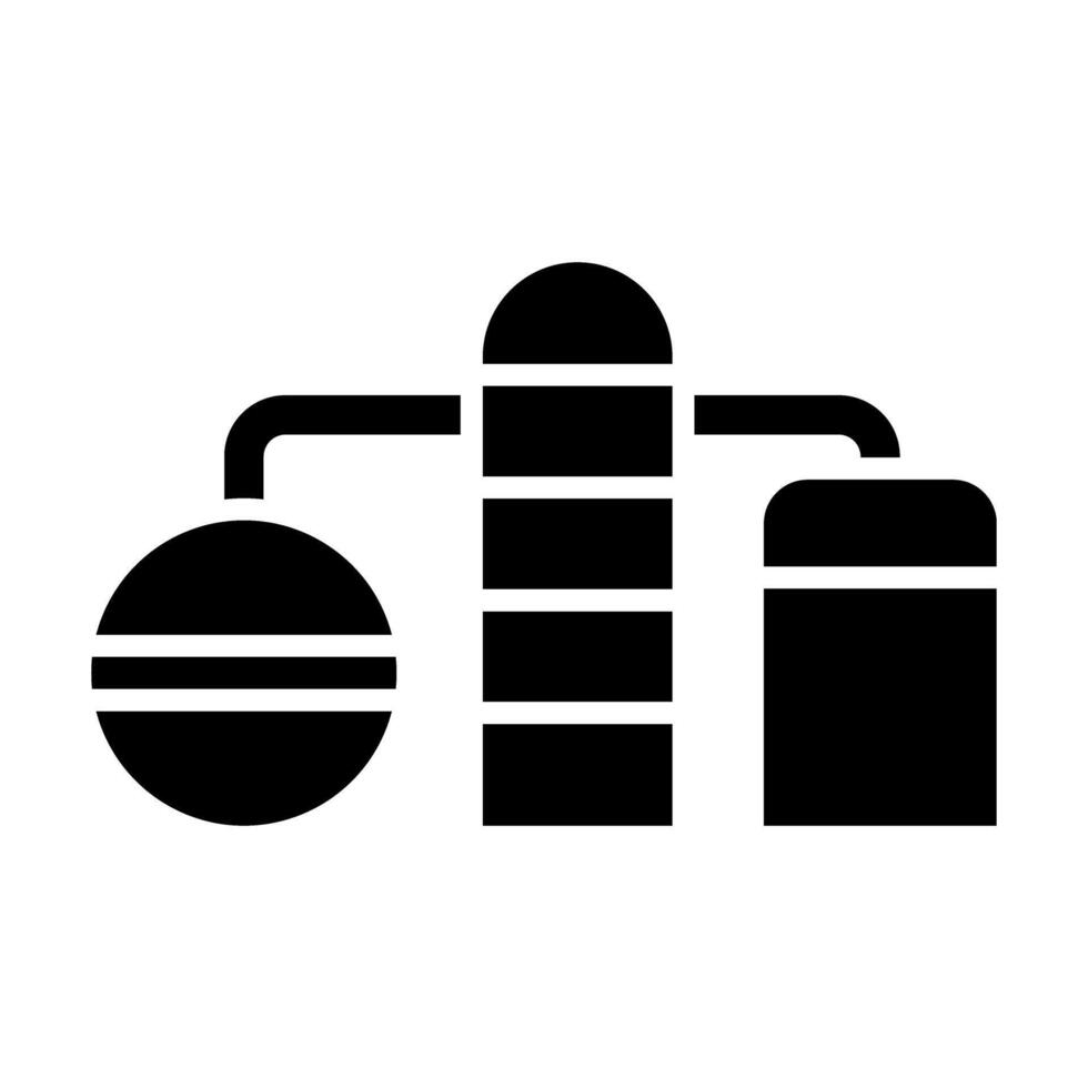 Oil Refinery Vector Glyph Icon For Personal And Commercial Use.