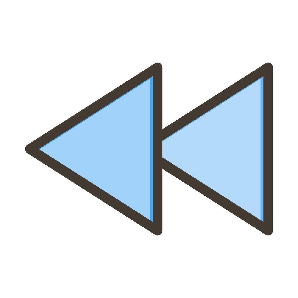 Backward Thick Line Filled Colors For Personal And Commercial Use. vector