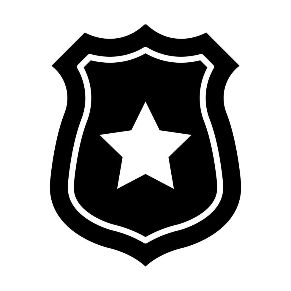 Police Badge Vector Glyph Icon For Personal And Commercial Use.