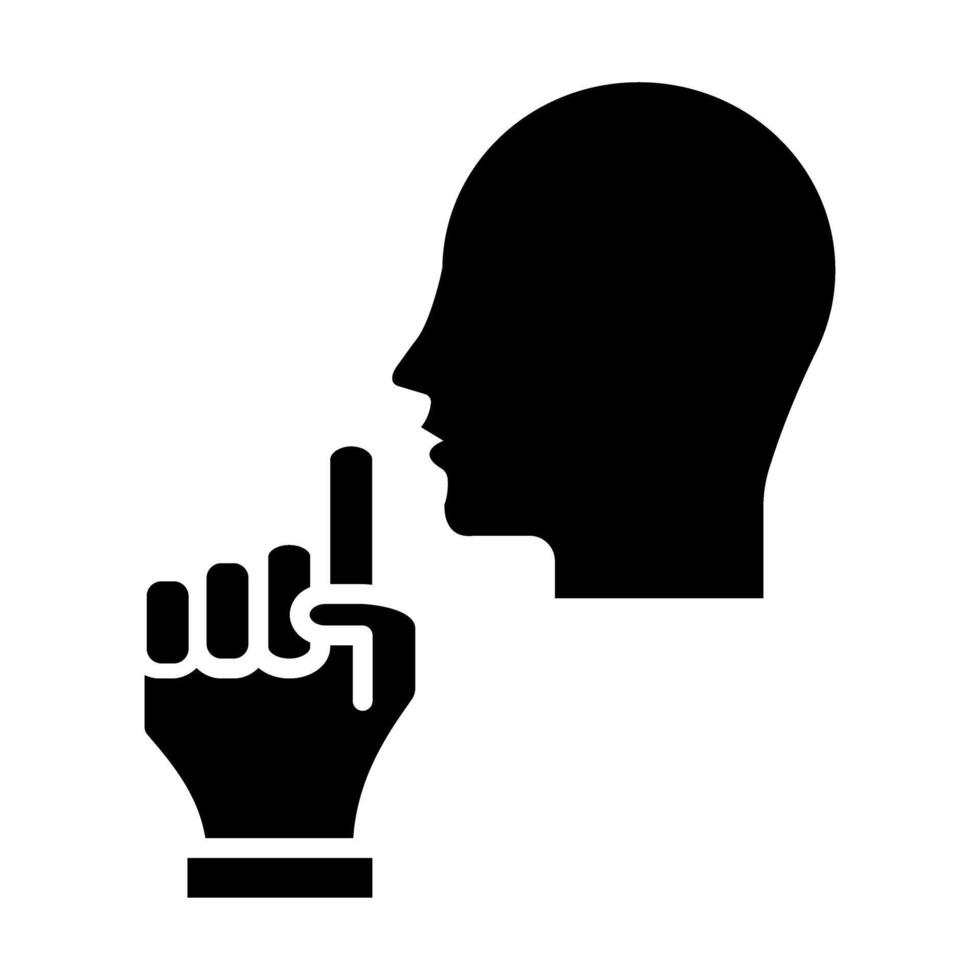 Silence Vector Glyph Icon For Personal And Commercial Use.