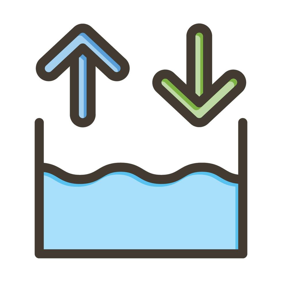 Tides Thick Line Filled Colors For Personal And Commercial Use. vector