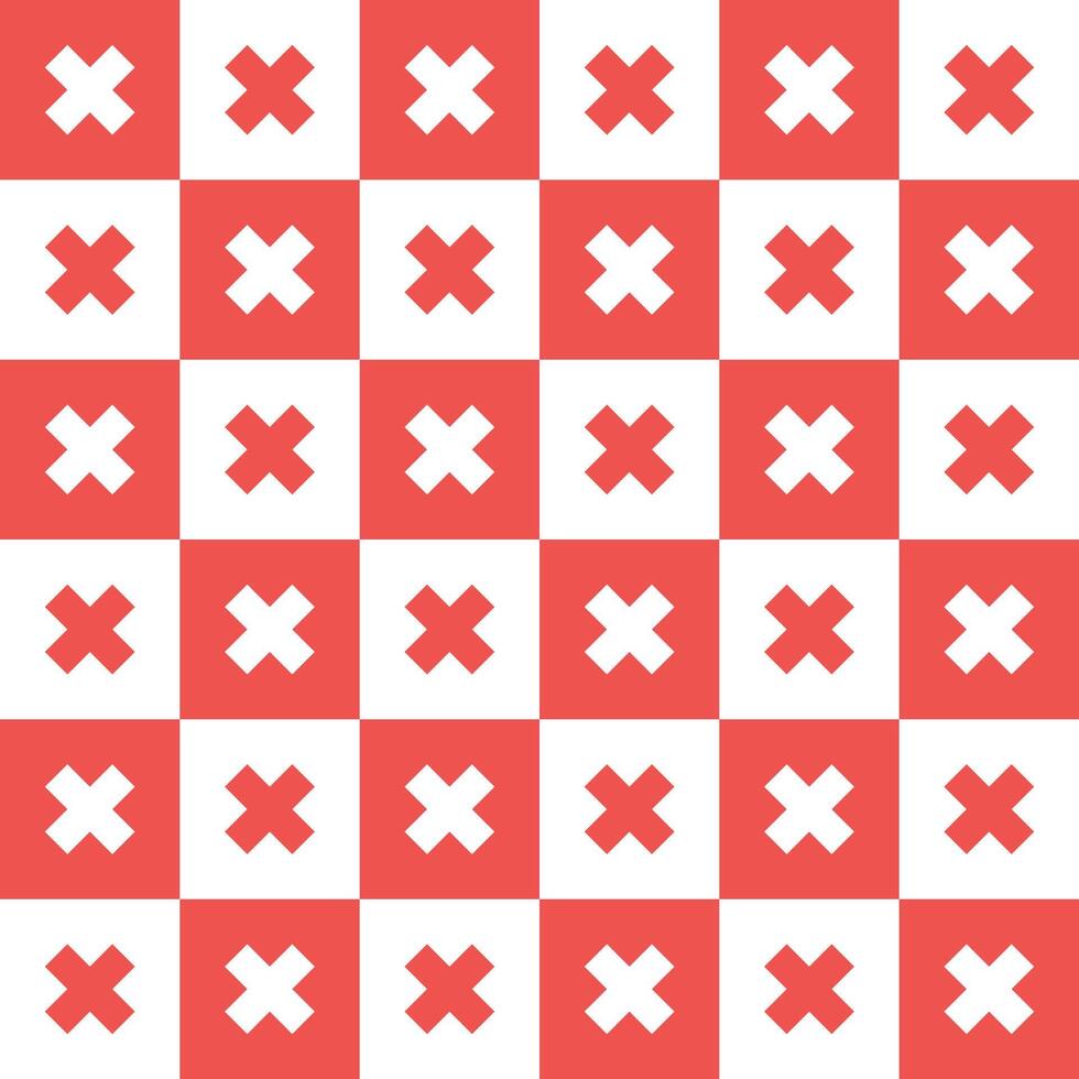 Red cross pattern. Cross vector pattern. Cross pattern.  Seamless geometric pattern for clothing, wrapping paper, backdrop, background, gift card, decorating.