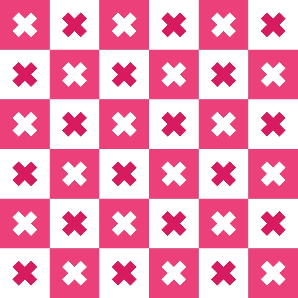 Pink cross pattern. Cross vector pattern. Cross pattern.  Seamless geometric pattern for clothing, wrapping paper, backdrop, background, gift card, decorating.
