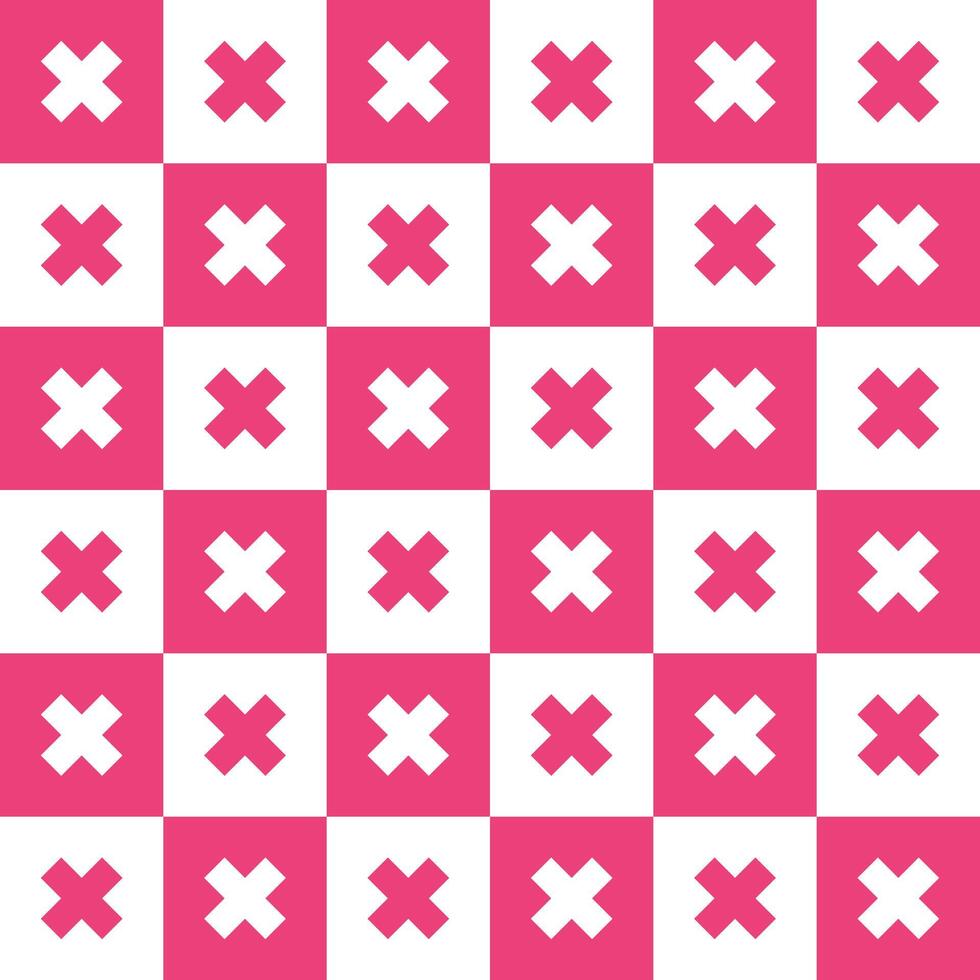 Pink cross pattern. Cross vector pattern. Cross pattern.  Seamless geometric pattern for clothing, wrapping paper, backdrop, background, gift card, decorating.
