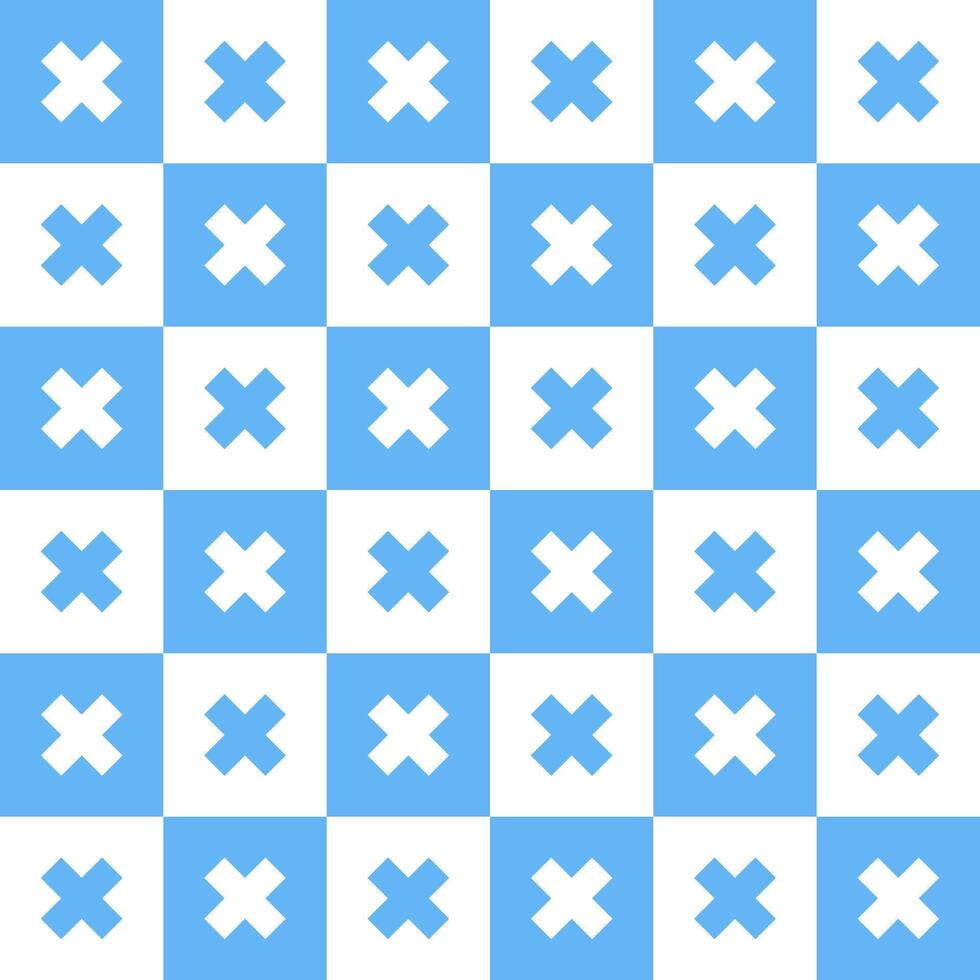 Blue cross pattern. Cross vector pattern. Cross pattern.  Seamless geometric pattern for clothing, wrapping paper, backdrop, background, gift card, decorating.