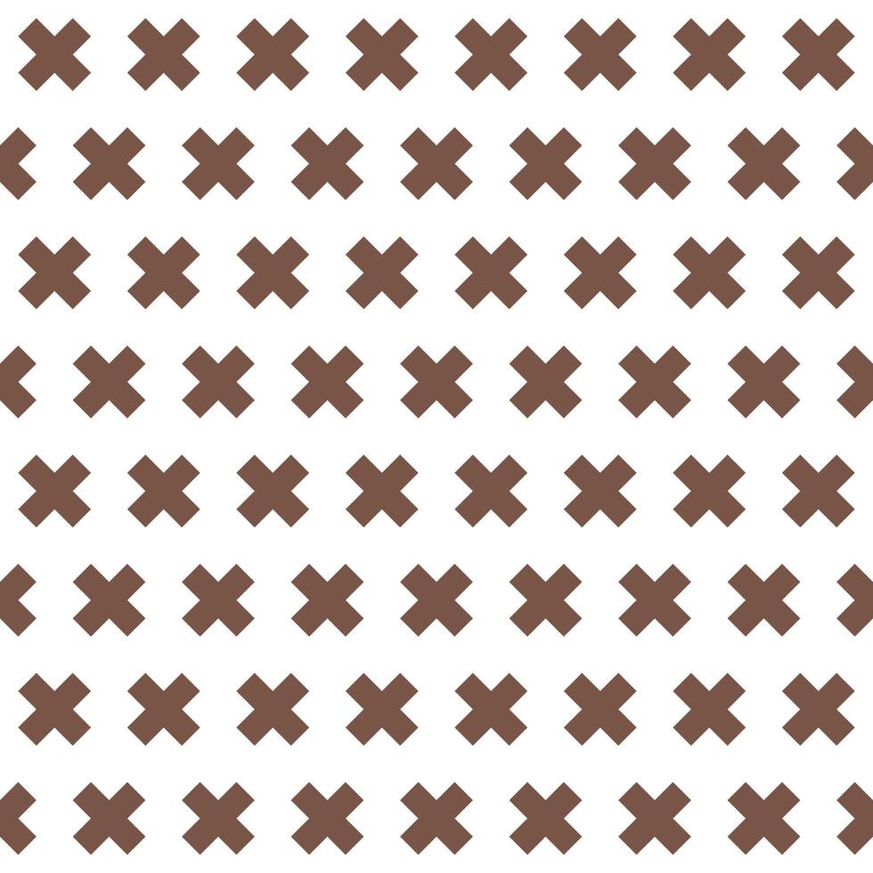 Brown cross pattern. Cross vector pattern. Cross pattern.  Seamless geometric pattern for clothing, wrapping paper, backdrop, background, gift card, decorating.