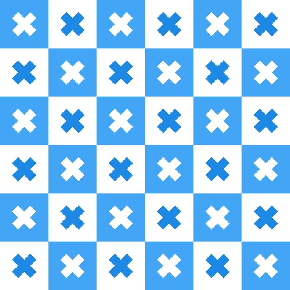 Blue cross pattern. Cross vector pattern. Cross pattern.  Seamless geometric pattern for clothing, wrapping paper, backdrop, background, gift card, decorating.