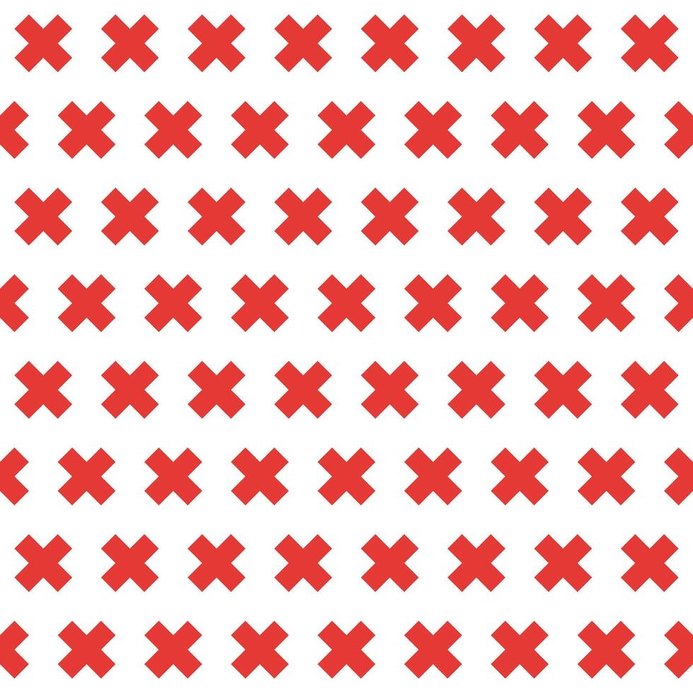 Red cross pattern. Cross vector pattern. Cross pattern.  Seamless geometric pattern for clothing, wrapping paper, backdrop, background, gift card, decorating.