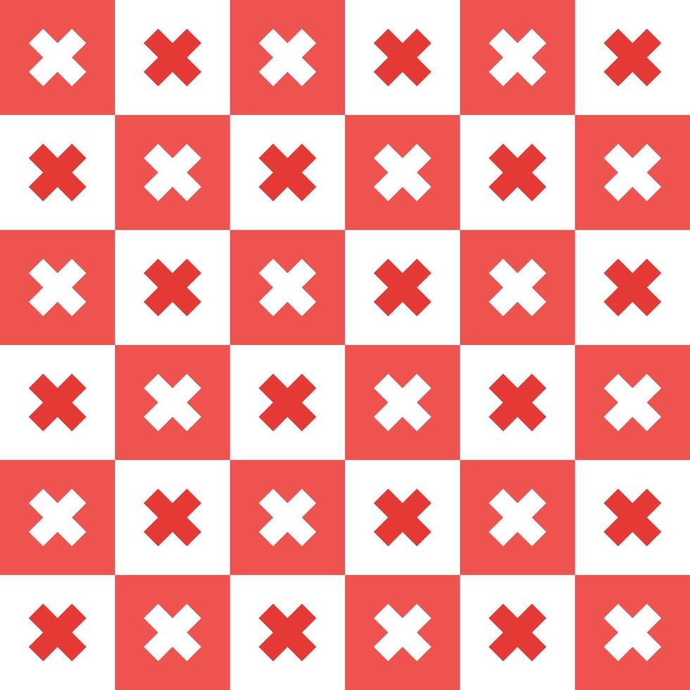 Red cross pattern. Cross vector pattern. Cross pattern.  Seamless geometric pattern for clothing, wrapping paper, backdrop, background, gift card, decorating.
