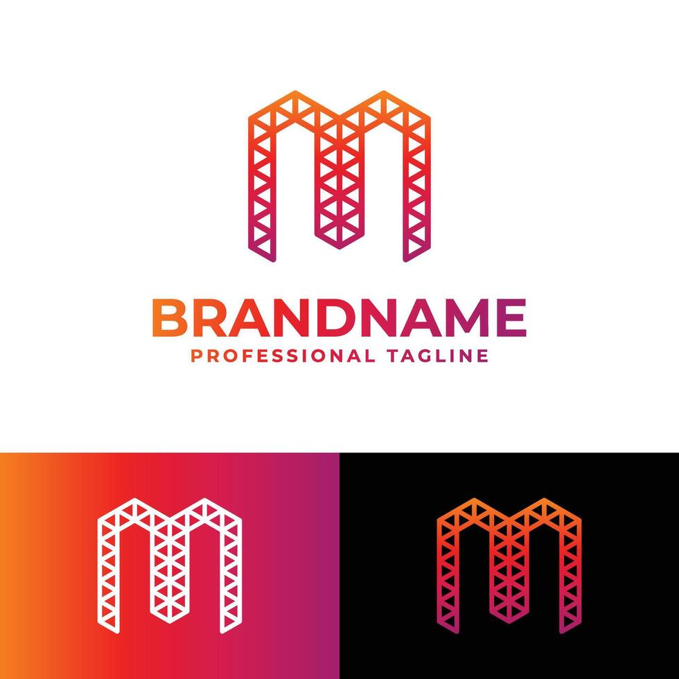 Letter M Polygon Logo, suitable for business related to polygon with M initial. vector
