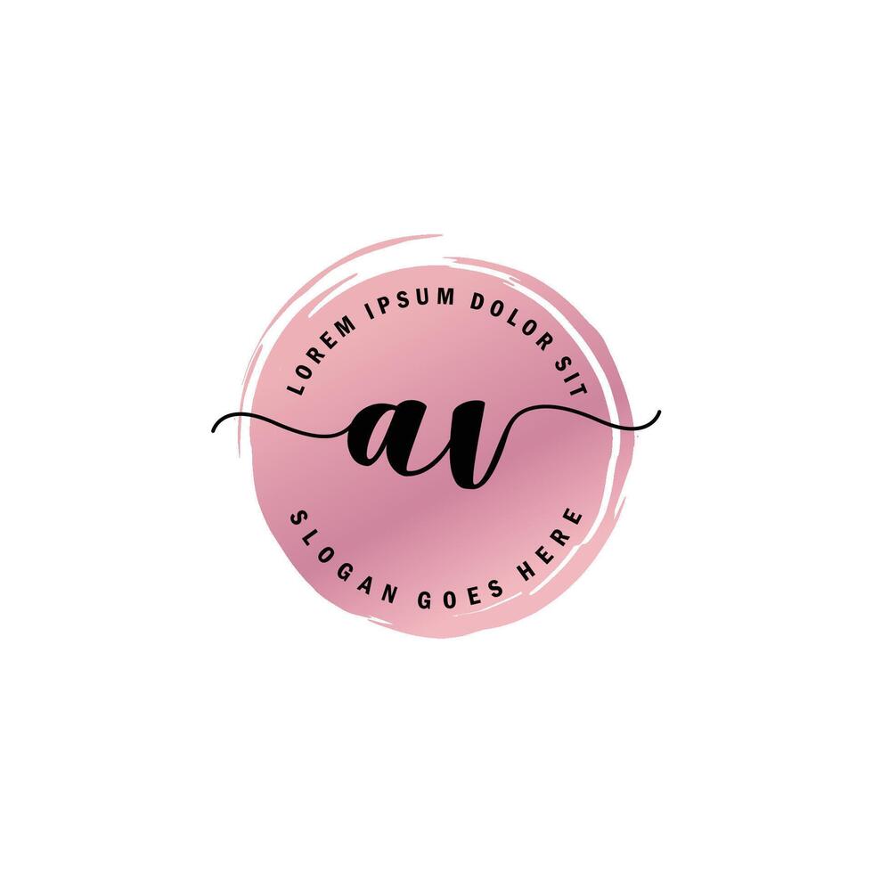 AI Initial Letter handwriting logo with circle brush template vector