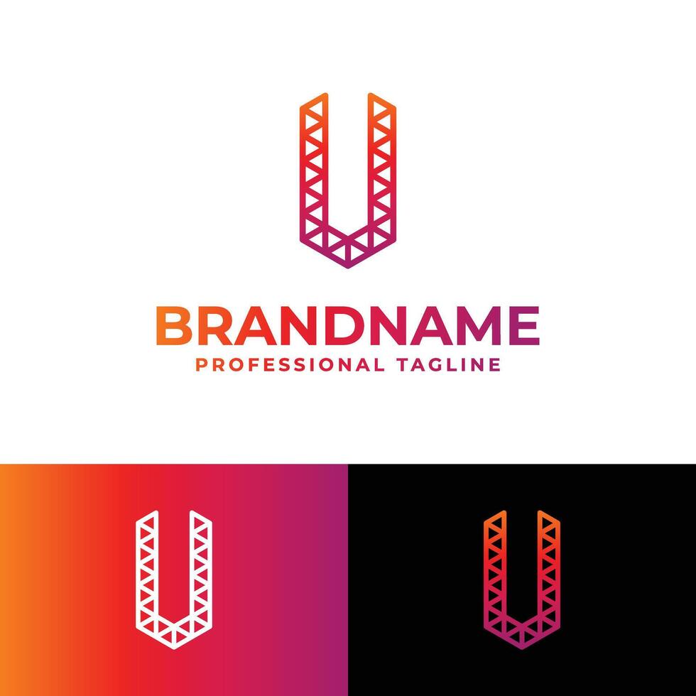 Letter U Polygon Logo, suitable for business related to polygon with U initial. vector