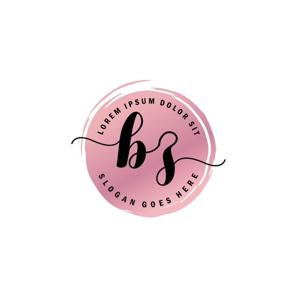 BZ Initial Letter handwriting logo with circle brush template vector