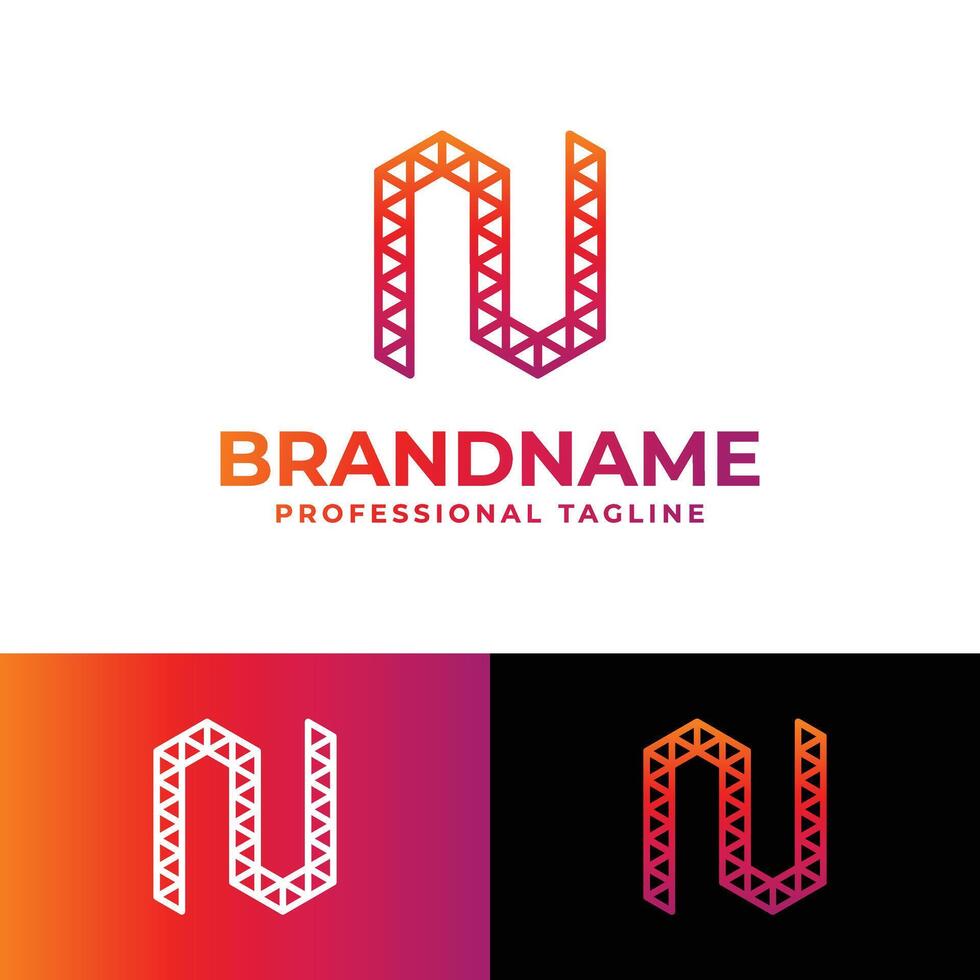 Letter N Polygon Logo, suitable for business related to polygon with N initial. vector