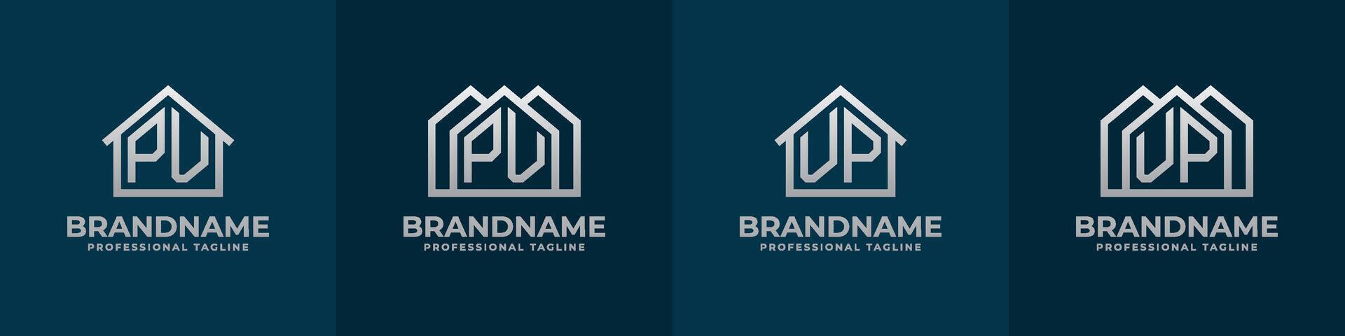 Letter PV and VP Home Logo Set. Suitable for any business related to house, real estate, construction, interior with PV or VP initials. vector