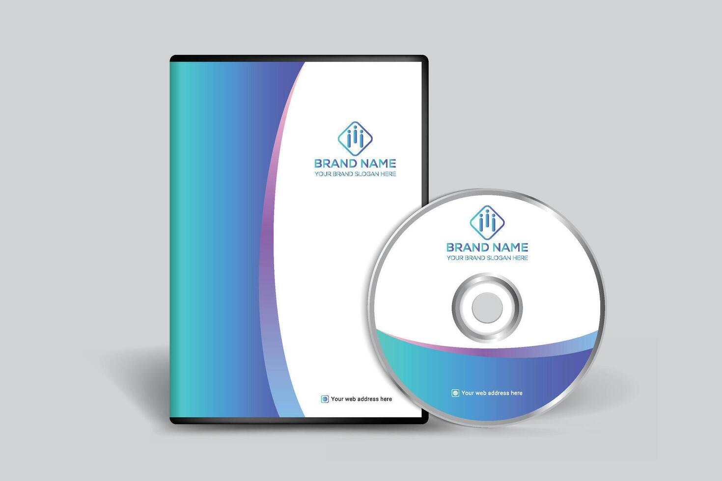 Gradient DVD cover template design vector