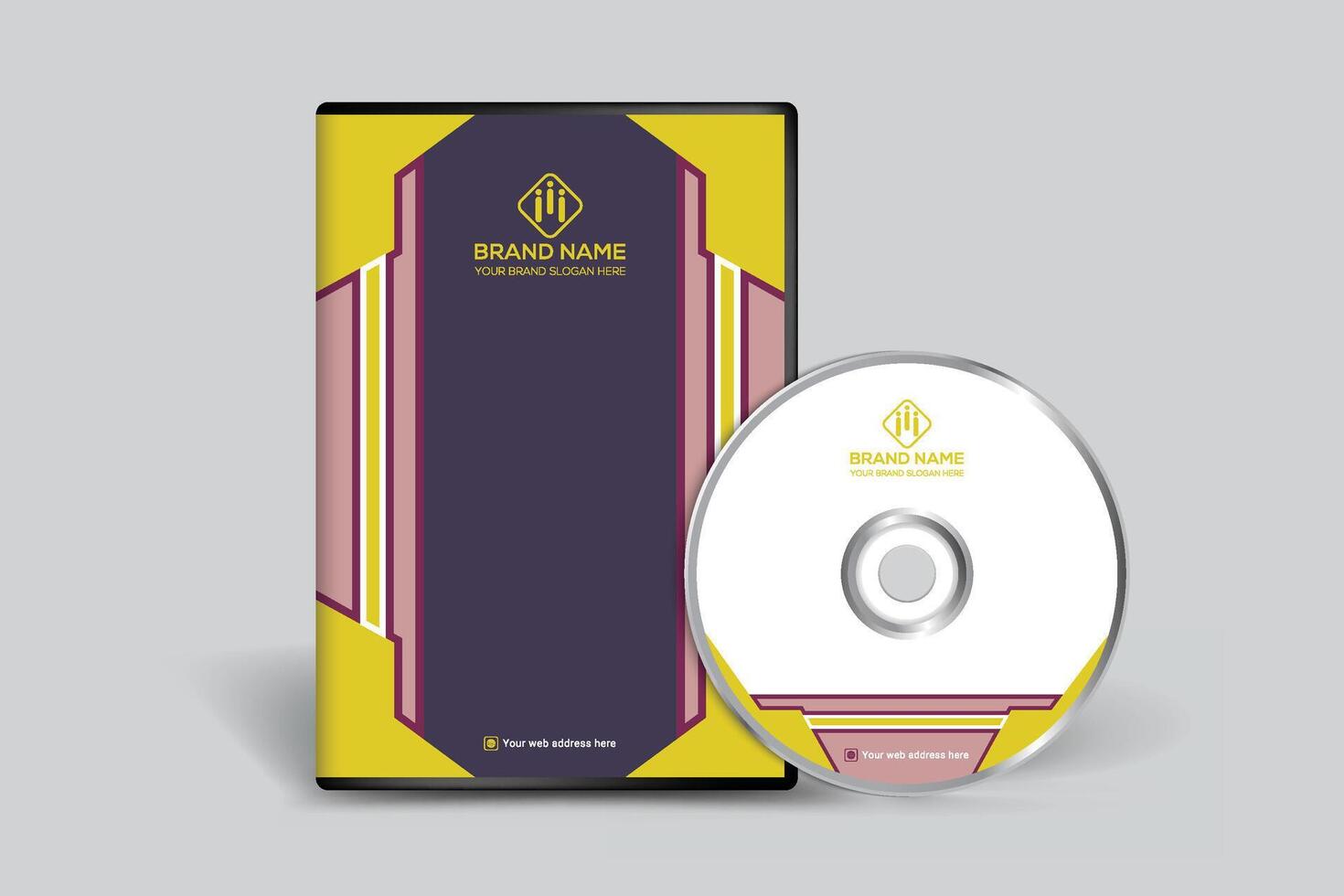DVD cover design template mockup vector