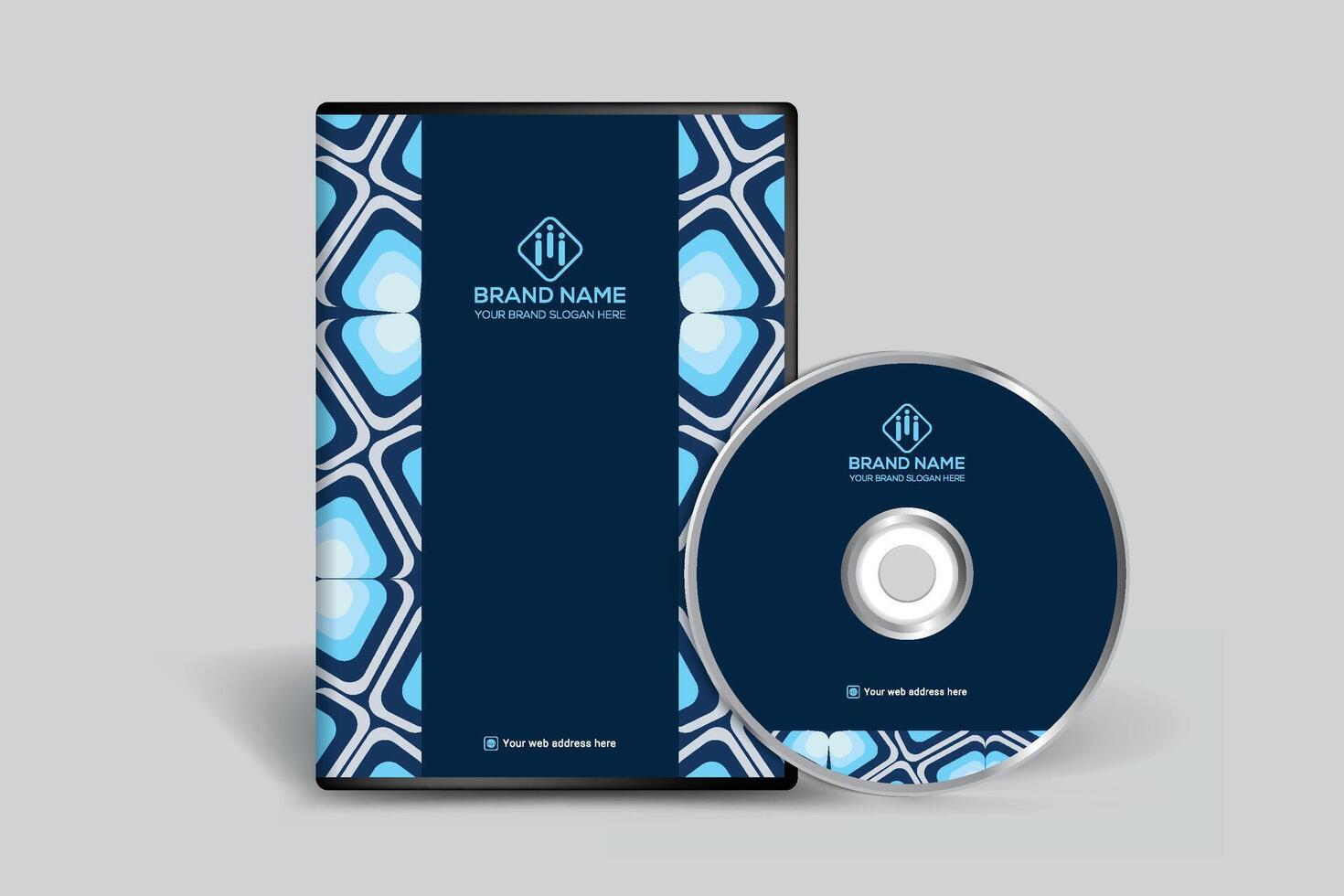 Blue color DVD cover design vector