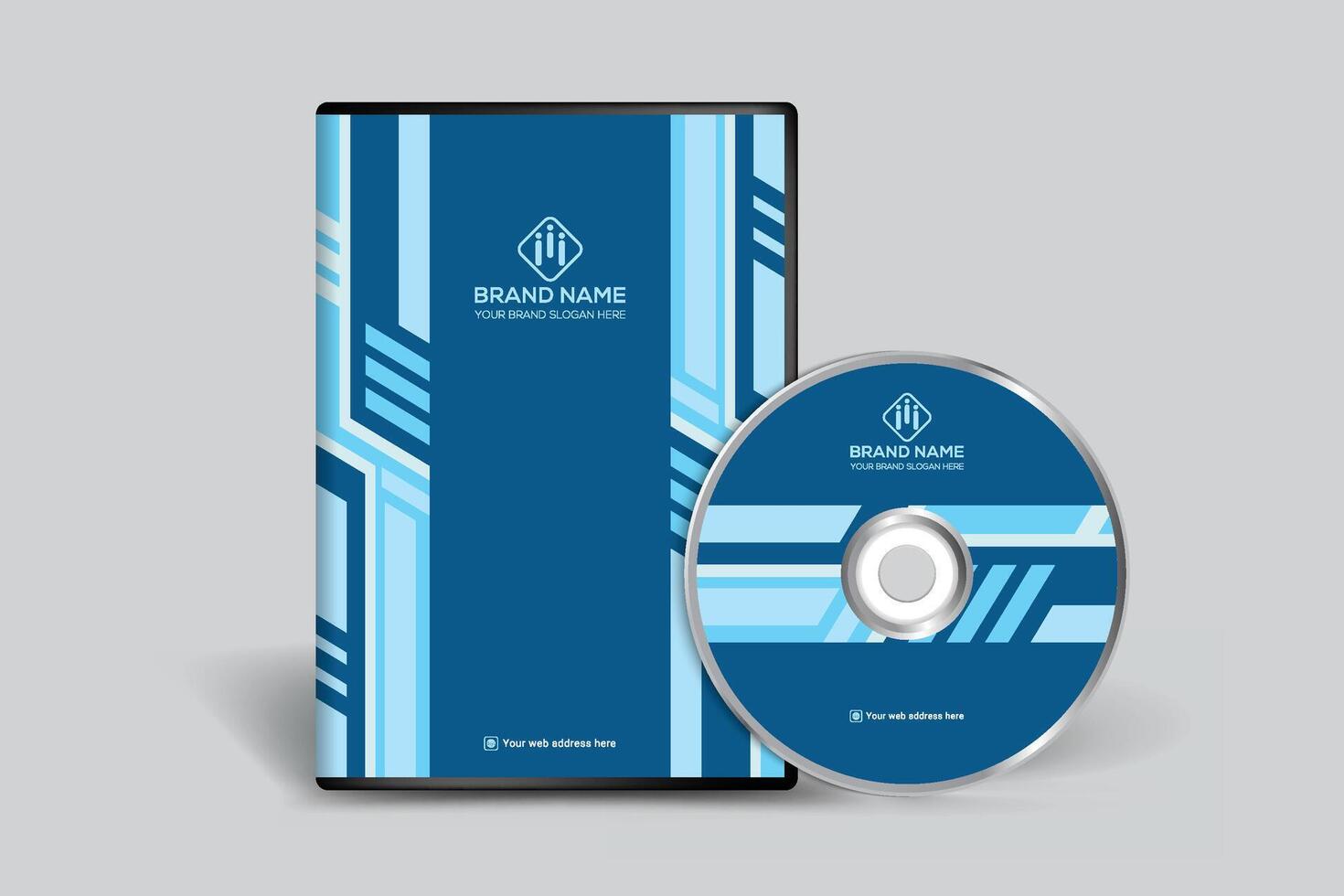 Blue color DVD cover design vector